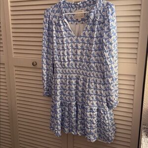 Sail to Sable Light Blue and White Mini Dress